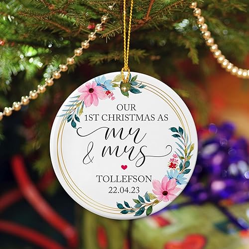 Miniatura 10 de Adorno de cerámica de Navidad para parejas, esposo, esposa, adorno de Navidad Till Death Do Us Part, adorno de Navidad de esqueleto gótico, adorno