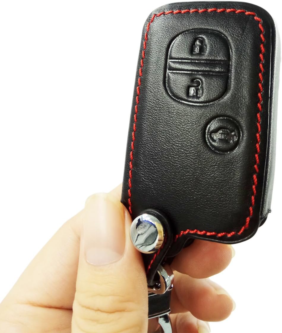 適用トヨタ アクア 86 ヴィッツ カローラ プリウス 純正 レザー スマート キーケース キーホルダー ブラック