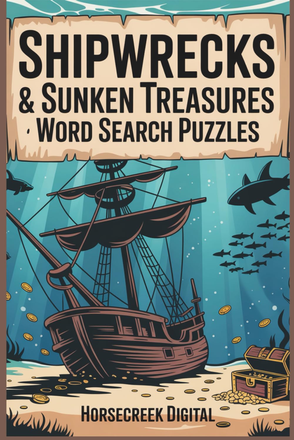 Shipwrecks & Sunken Treasures Word Search Puzzles: 150 Nautical Word Searches Featuring Lost Ships, Pirate Gold, Maritime Mysteries, and Legendary Wrecks