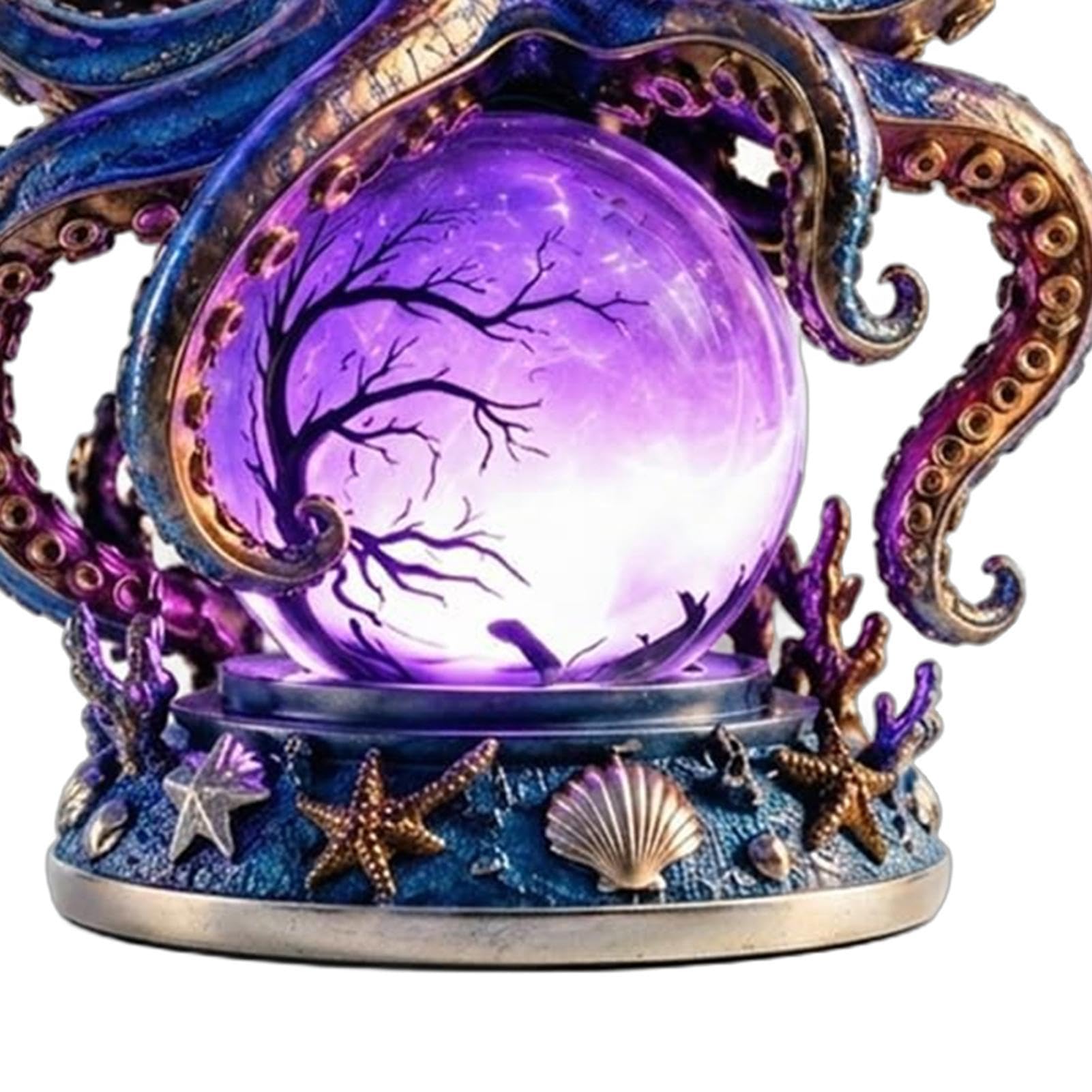 Lampada a forma di polpo divertente in resina alimentata tramite USB, decorazione di Halloween | Deep Sea Statua Lampada da Tavolo Notte per Casa Camera da Letto Dormitorio Ufficio Scrivania Mensola Tavolo Angolo Lettura