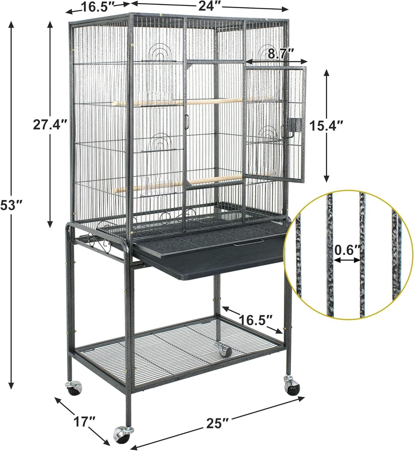 Jaula para Pájaros, Transportín Versátil para El Hogar Y Los Viajes. Accesorios Ideales para Cacatúas, Loros, Periquitos, Cotorras, Cotorras, Palomas Y Otras Aves Pequeñas Y Medianas.