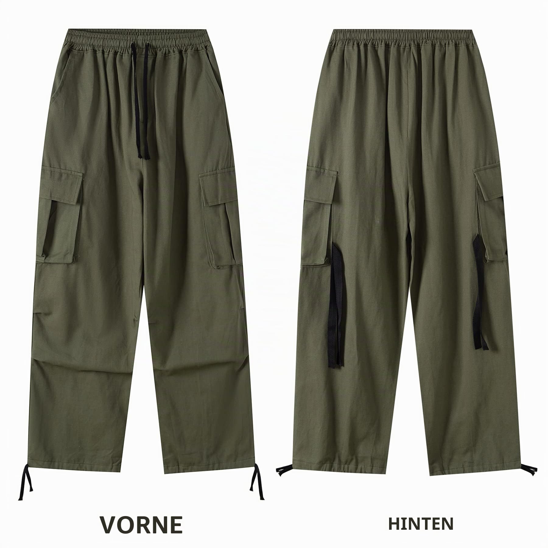 Linsennia Parachute Pants Y2k Cargohose Damen Baggy Hose Mädchen Weite Cargo Pants High Waist Streetwear