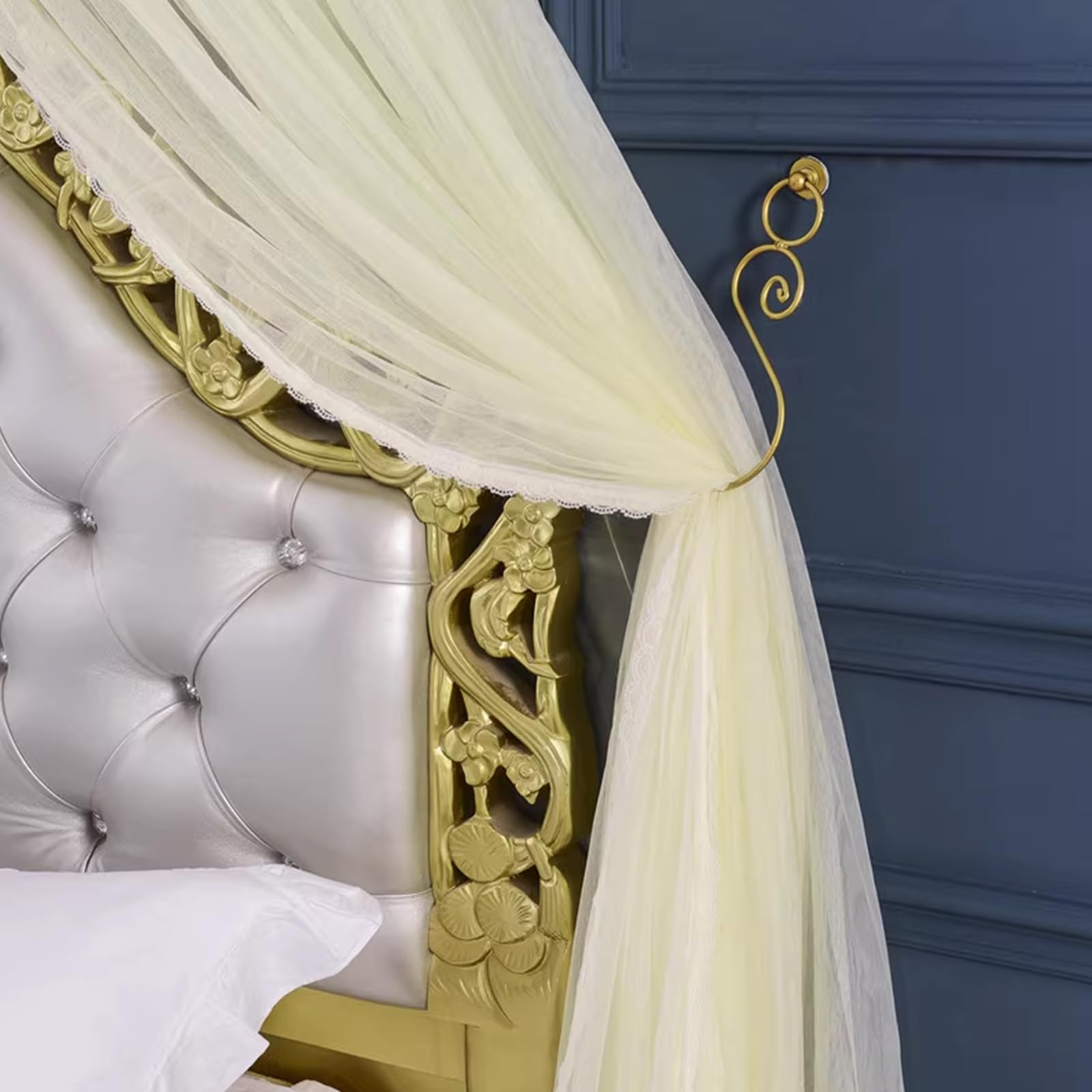 Baldacchino Letto Con Luci Stella Per Ragazze - Doppio Strato A Cupola, Zanzariera Per Letti Principessa - Verde