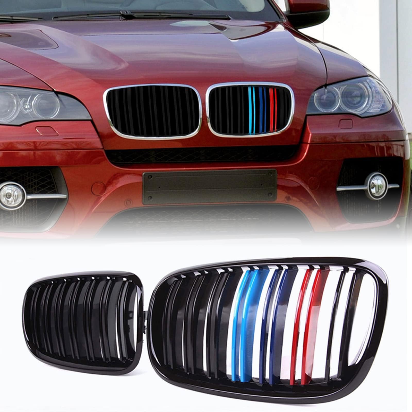 Amazon.com: Front Grille Grill Double Kidney for BMW X5 X6 E70 E71 2008 ...
