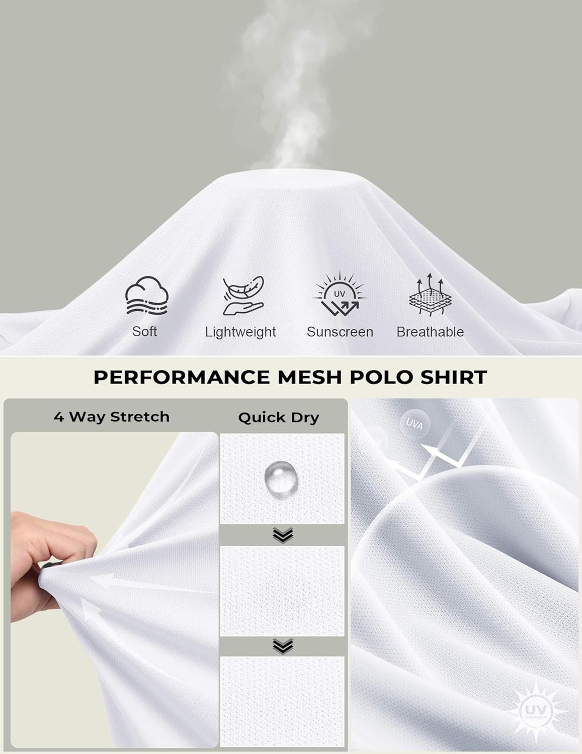 COOFANDY Men's Polo Shirt Long Sleeve Moisture Wicking Golf Shirts Sun Protection Collared Work Shirts - Image 4