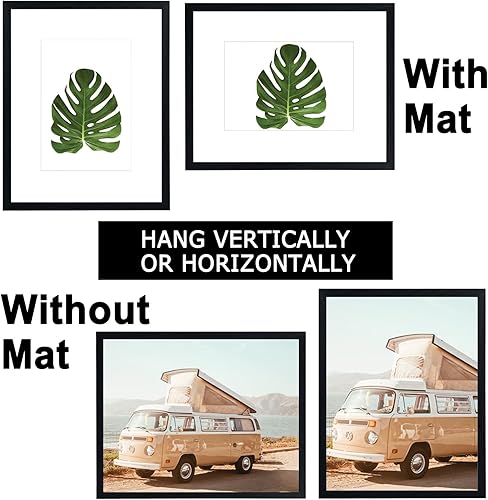 Miniatura 8 de KTKDE Colección de marcos de fotos de metal de aluminio de 8 x 10 pulgadas, 4 unidades, 5 x 7 con paspartú u 8 x 10 pulgadas sin cubierta por