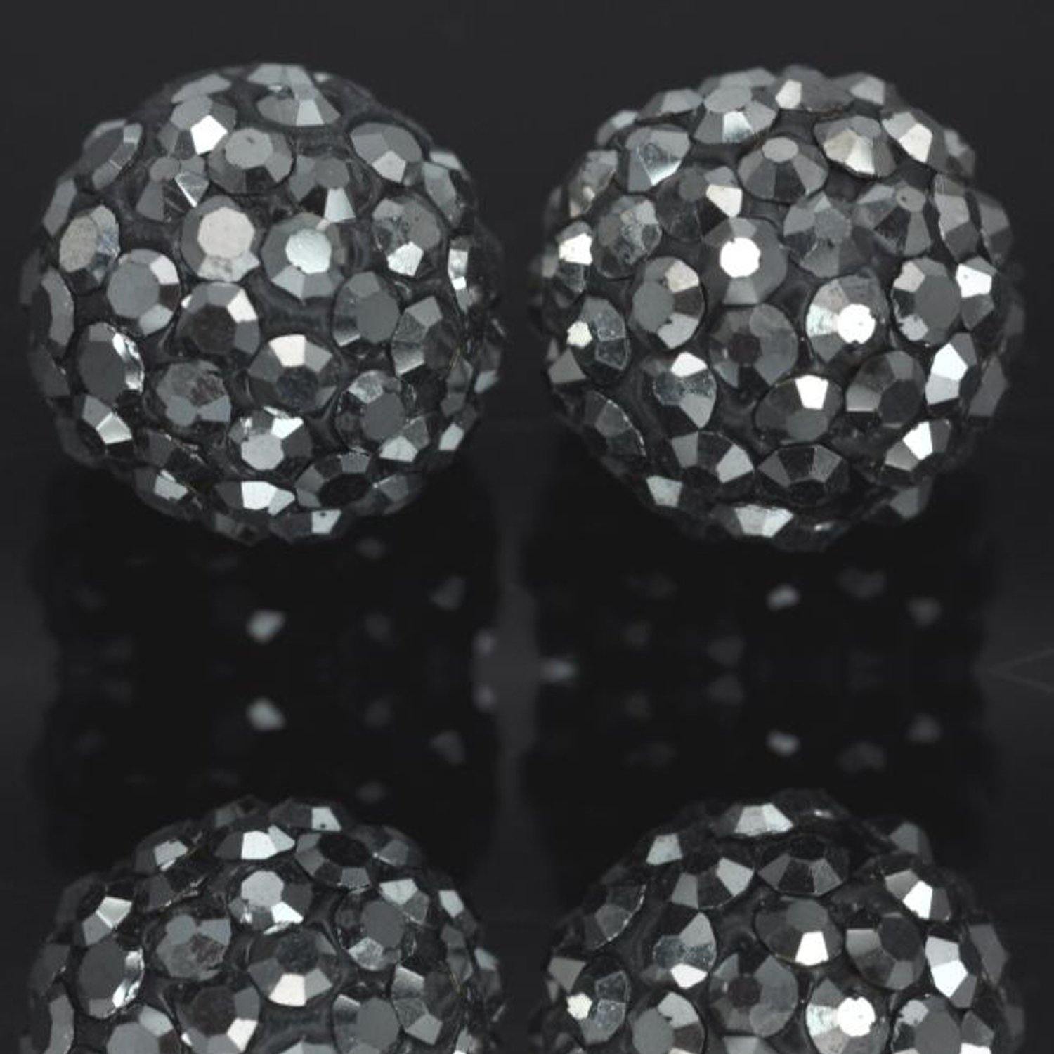 RUBYCA Pave Czech Crystal Disco Ball Clay Beads fit Shamballa Jewelry (20pcs, 8mm, Hematite Grey) - Image 4