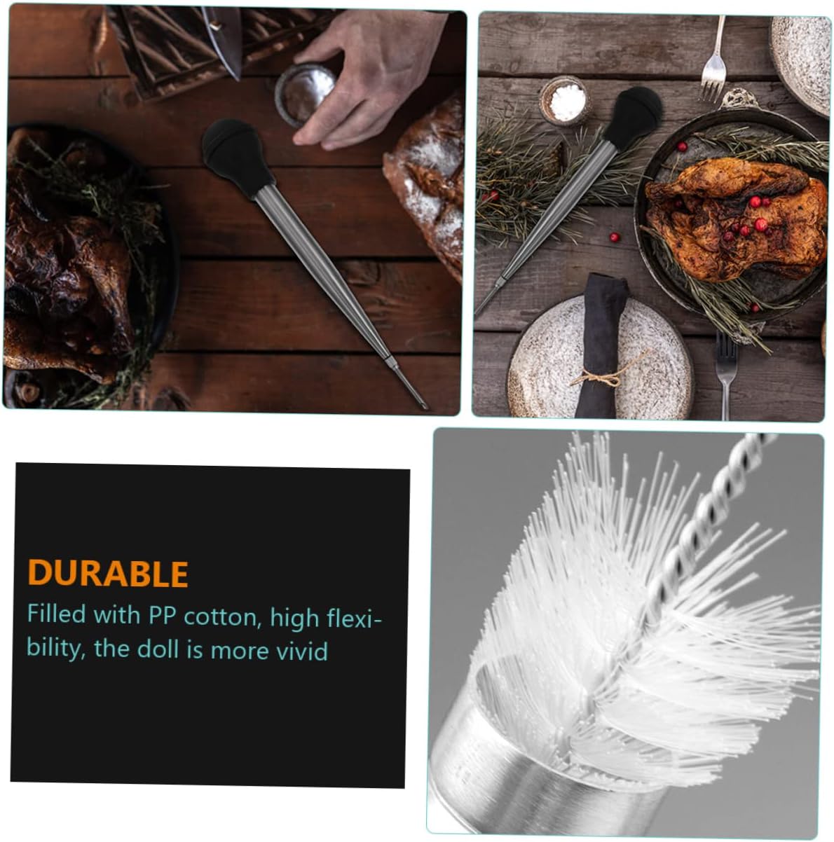 Ciieeo Turkey Baster Seasoning Injector Barbecue Turkey Injector Silicone Oil Dropper for Kitchen