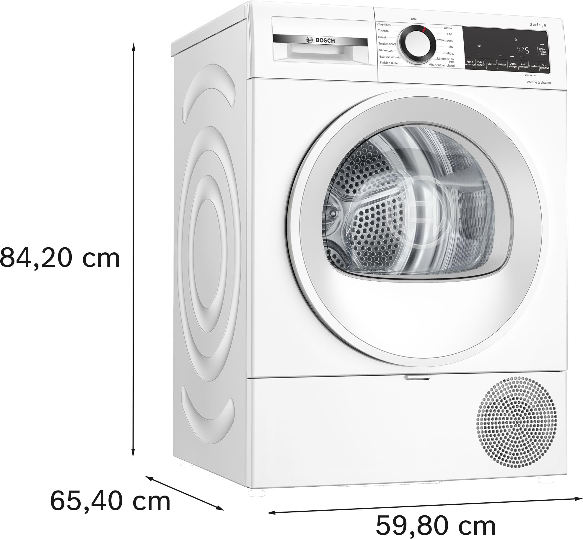 Bosch Série 6 Sèche linge Pompe à chaleur 9 kg Blanc