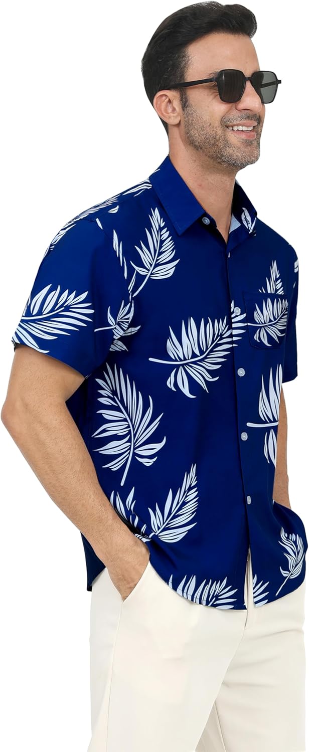 Hawaiian Shirt for Men with Pocket - Button Down Wrinkle-Resistant for Beach, Pool Parties (S-4XL) - Image 2