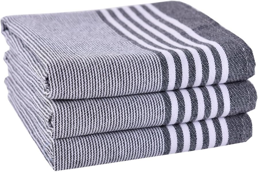 ProtexDeal Classic Kitchen Towels,100% Cotton Tea Towels, Best Dish Cloths, Vintage Design,3 Pack In Large Size 50x70cm