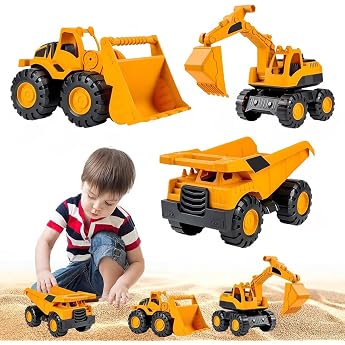 Digger Toy Sand Toy Digger Sandpit Sand Toy Car Mini Crew Dump Truck Sand Excavator Construction Vehicle Sand Excavator Wheel Loader Sand Toy for Children from 2-5 Years 3 Pieces