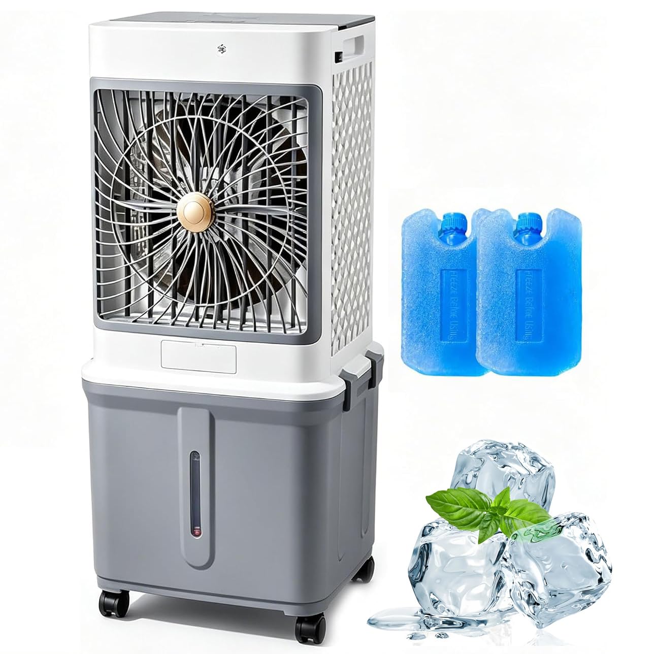 FXNFXLA Portable Evaporative Air Cooler, Detachable Tank, Remote Control