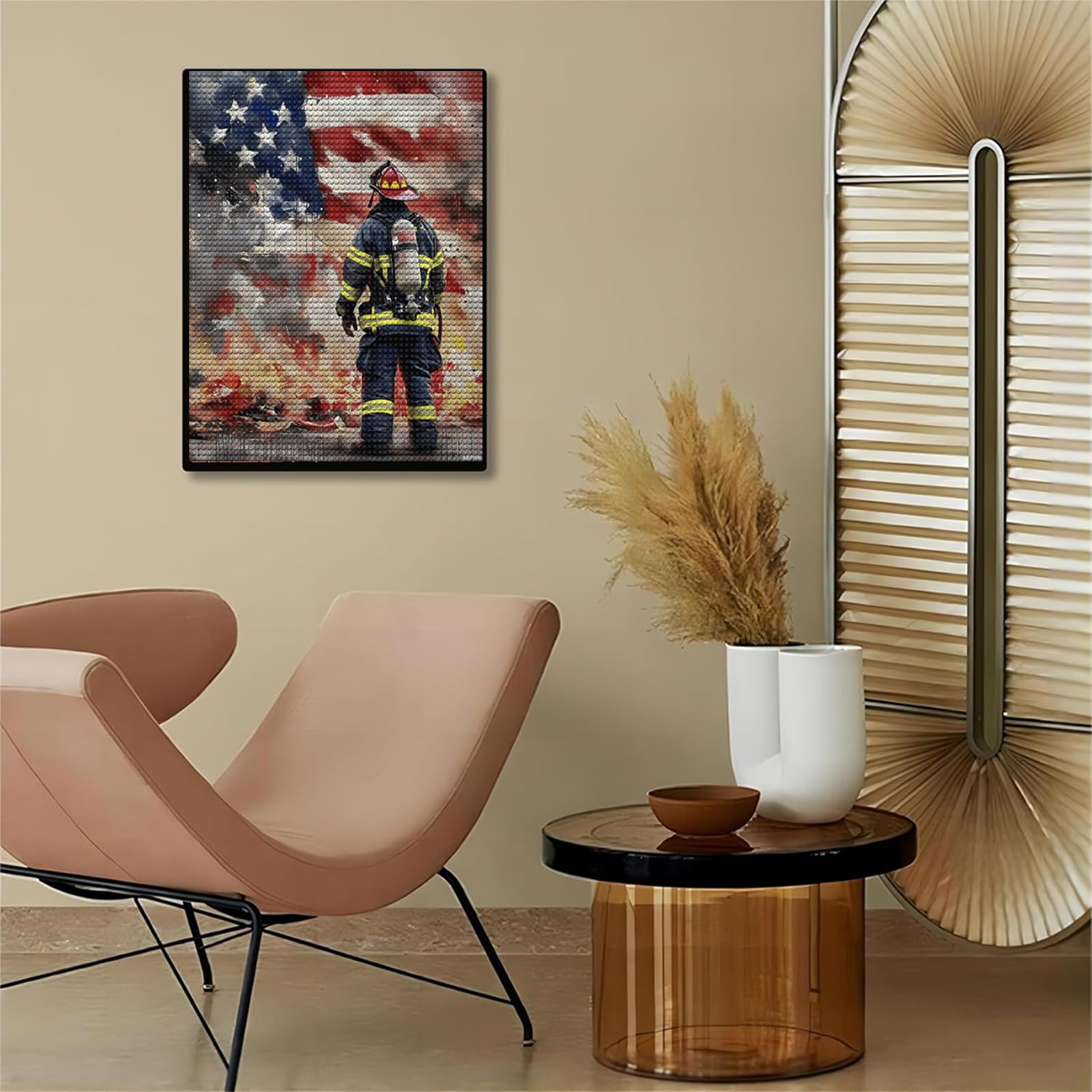 Amazon.com: AKPHN US Flags Firefighter Diamond Art Painting Kit