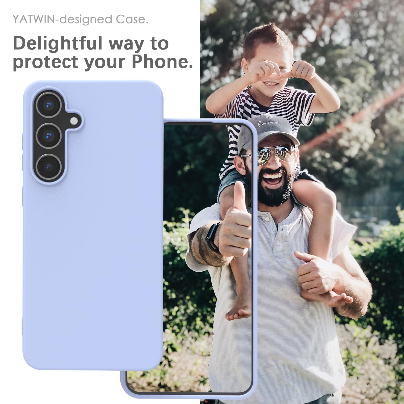 YATWIN Silicone Back Case for Samsung Galaxy S24 FE, Soft-Touch Phone Back Cover for Samsung Galaxy S24 FE - Lilac — Amazon image 2