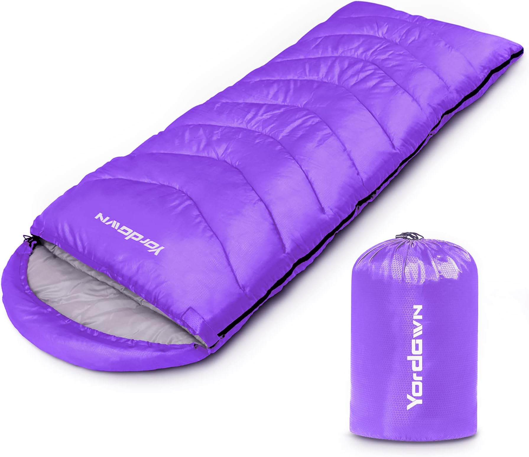 YordawnSleeping Bags for Adults Kids, Lightweight Sleeping Bag 3 Season Winter Summer Compact Single Sleepingbag for Camping Hiking Outdoor Travel Waterproof Envelope Sleep Bag