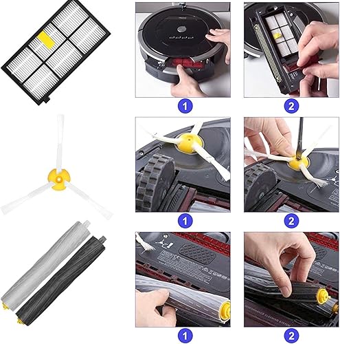 Miniatura 5 de Piezas de repuesto para aspiradora irobot Roomba Serie 800 850 860 861 866 870 880 890 900 Series 960 980 981 985 Kits de reabastecimiento con 2