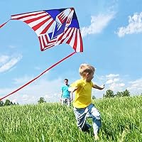 Vista 6 de Cometa Delta grande para niños y adultos, cometas arcoíris fáciles de volar, cometa de playa multifuncional duradera, línea de vuelo sin enredos