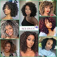 Vista 6 de Jamaican Bounce - Paquete de 8 extensiones de cabello rizado con ganchillo corto (8 pulgadas, paquete de 8, 4#)