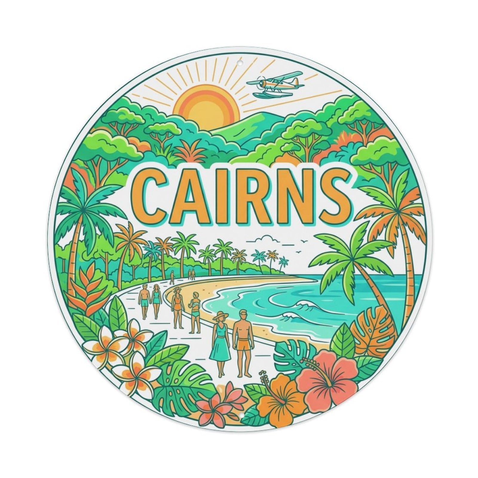 Travel Australia Retro Cairns Metal Tin Sign