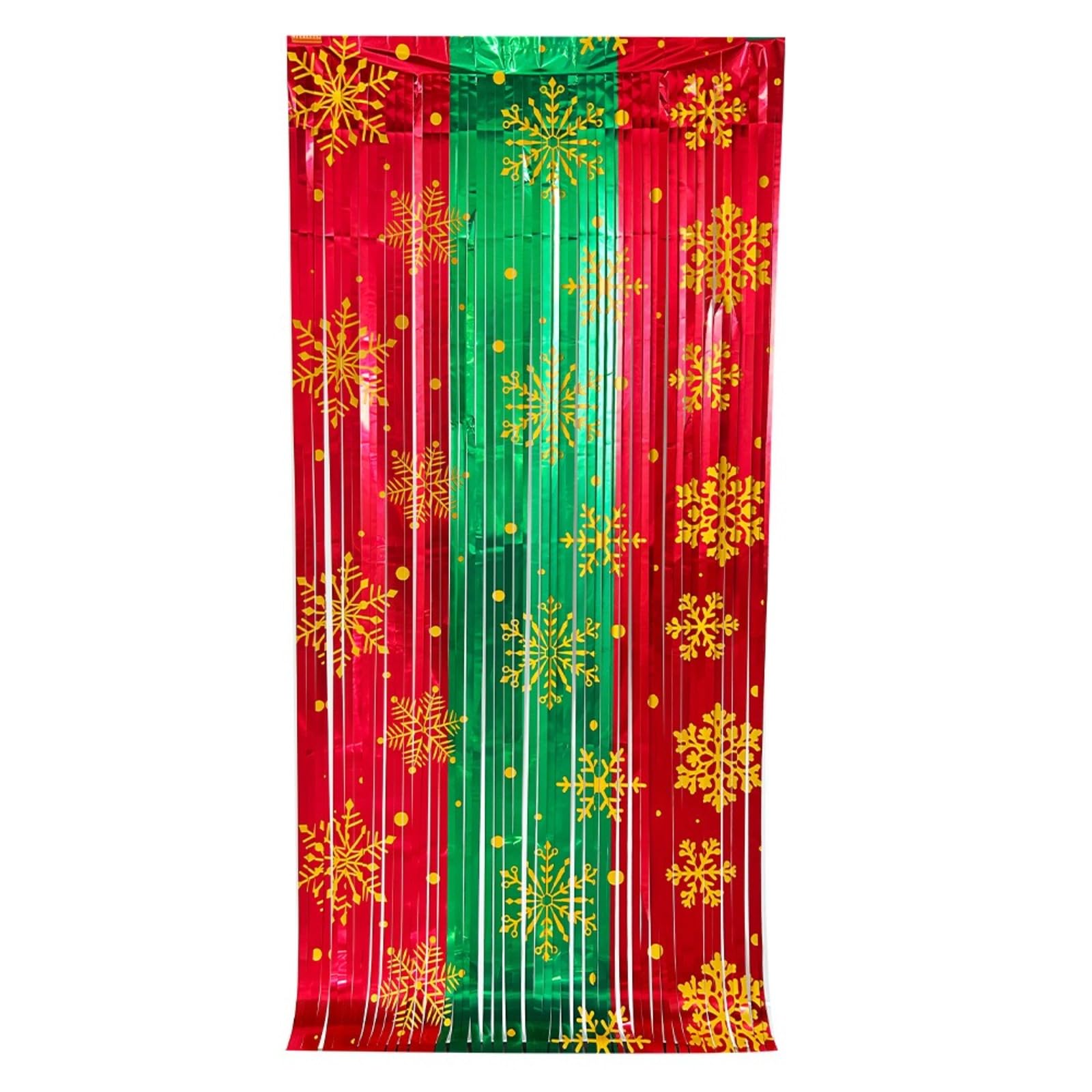 FCHXXDAD Christmas Themed Snowflakes and Tricolor rain Curtains, Party Decorations, Curtains, Photography Accessories