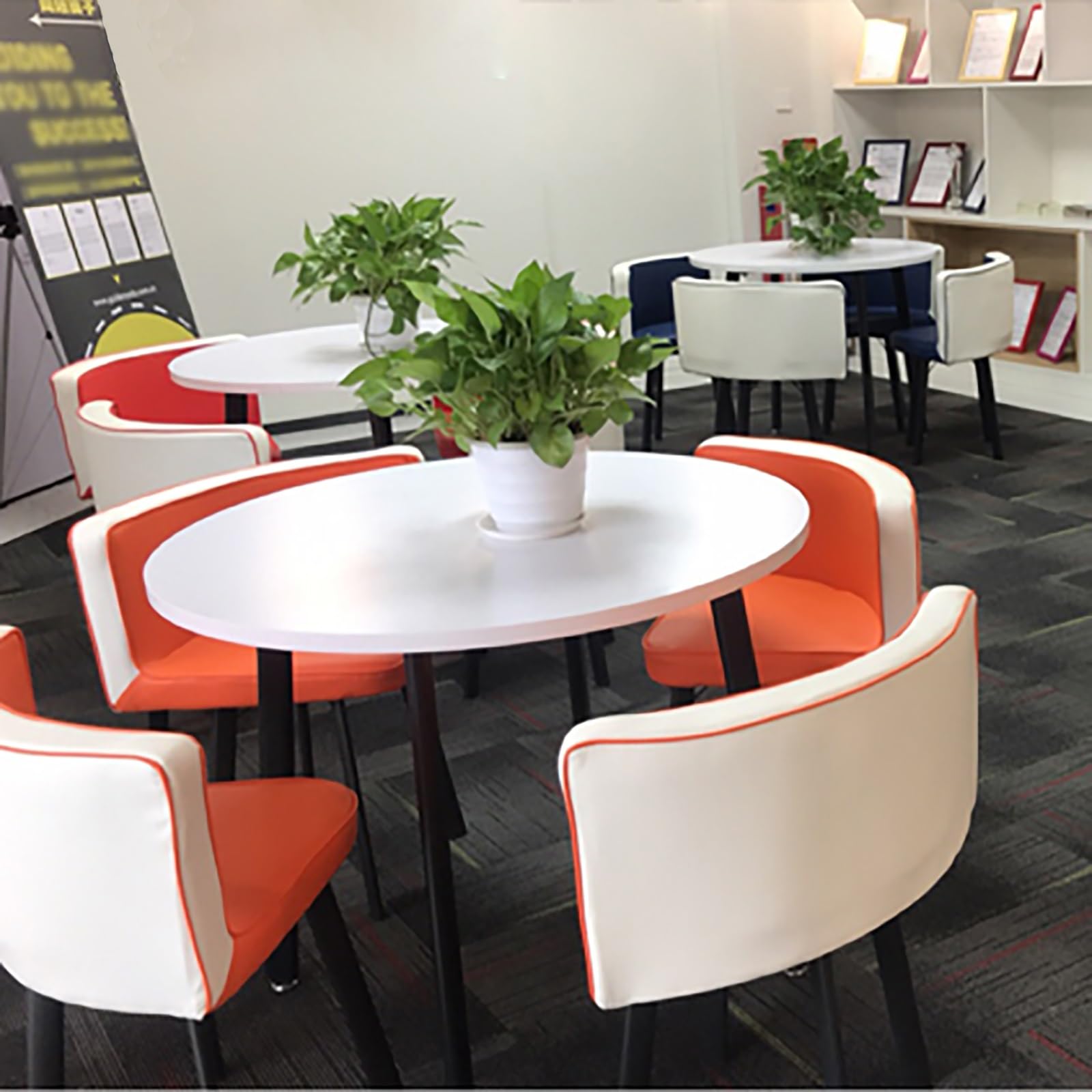 Rezeption Tisch Und Stuhl Kombination,1 Tisch 4 Stühle,Couchtisch Und Stuhl Set,Kleine Konferenzraumtische,Verhandlungstisch,Platzsparende Möbel Büro Konferenztische Büro Empfangsraum ( Color : Yellow