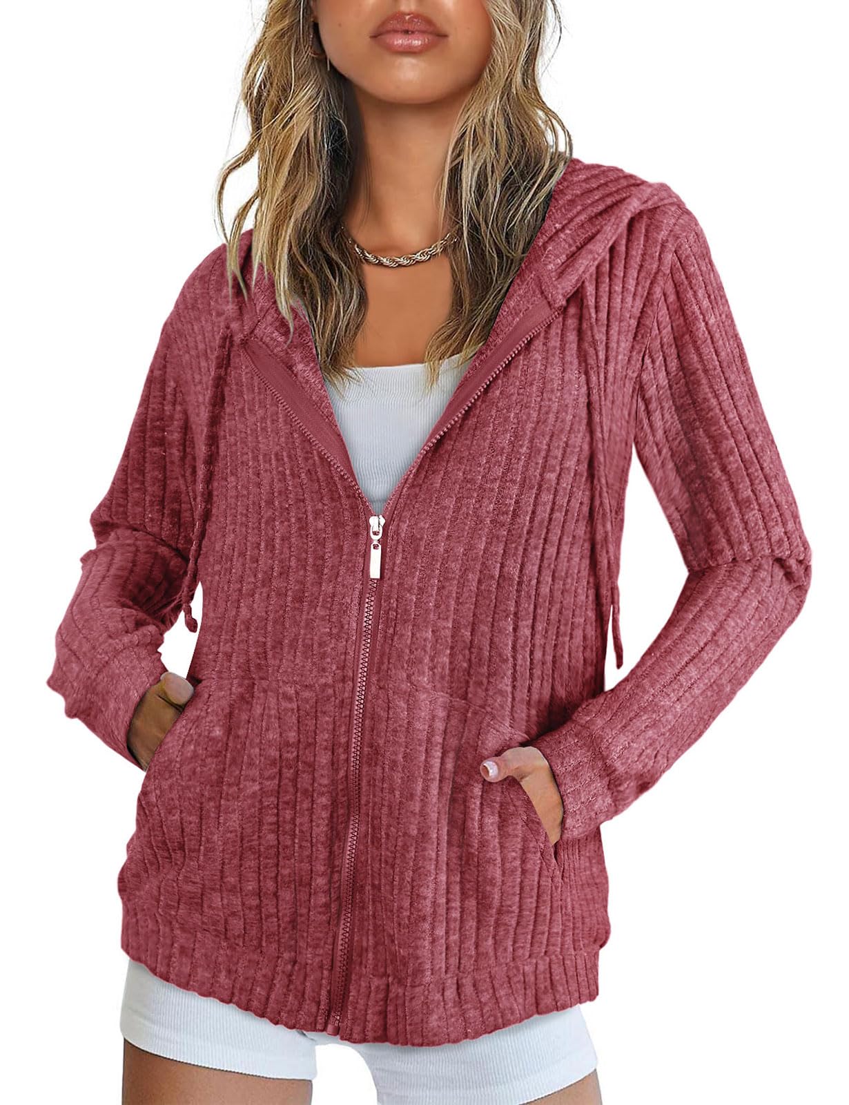 Cucuchy Style Womens Zip Up Hoodies Long Sleeve Hoodie Jackets Lightweight Tunic Sweatshirt Open Front Cardigan