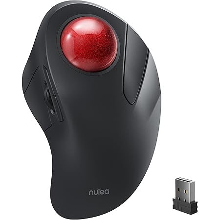 Nulea Kabellose Trackball-Maus, wiederaufladbares ergonomisches Design, Steuerung mit dem ...