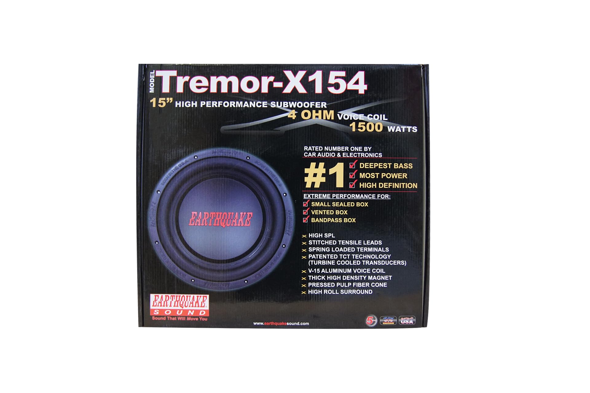 Earthquake TremorX-15-4 15" subwoofer samochodowy 1500 W