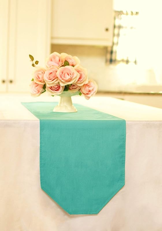 35 inch solid turquoise table runner Handmade Products