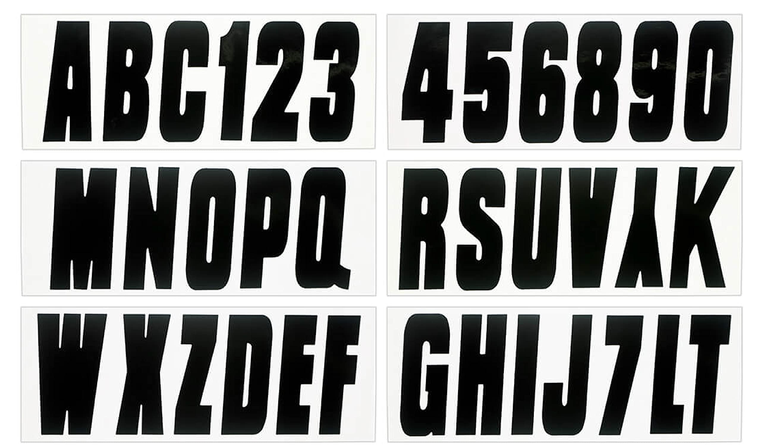 Black Adhesive Numbers and Letters Kit 8 cm High