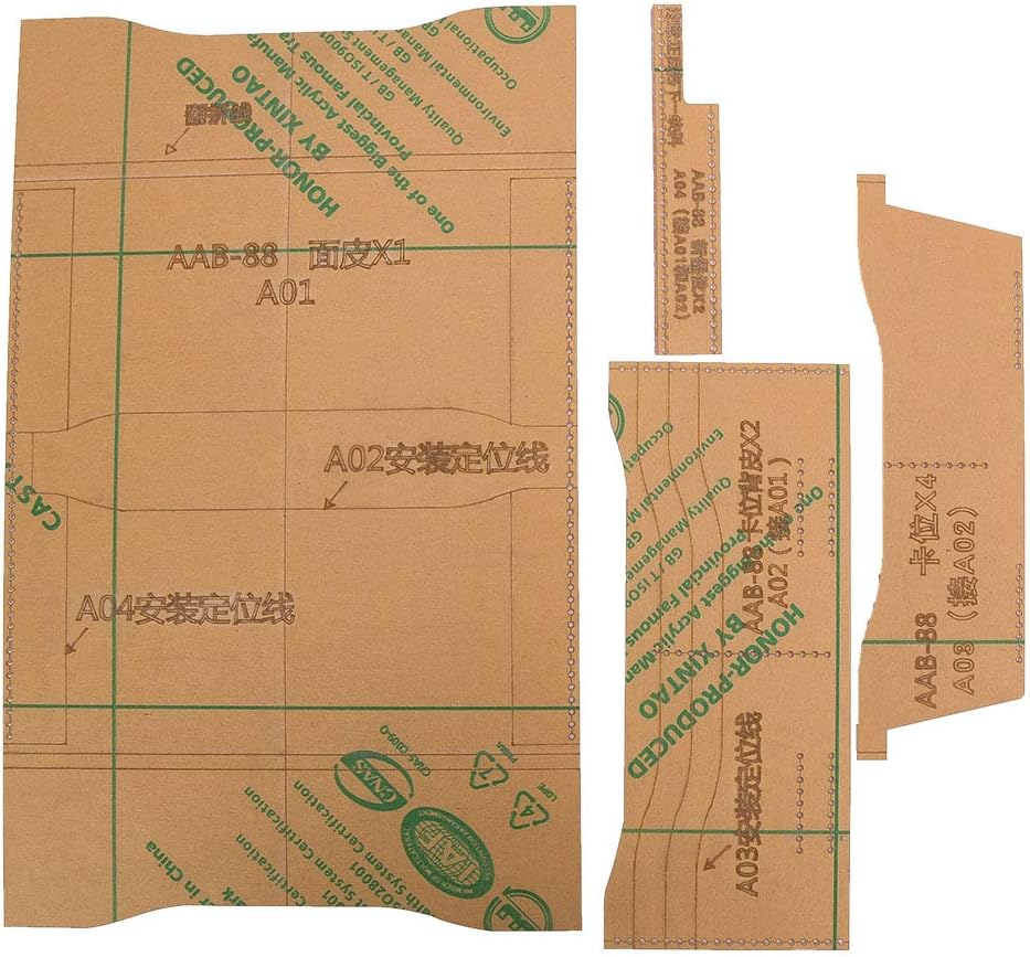 Long Wallet Pattern Template Acrylic Stencil, DIY Leather Crafts Mould Tool, Transparent - High Accuracy Cutting, Durable Acrylic, Ideal for Leather Crafting