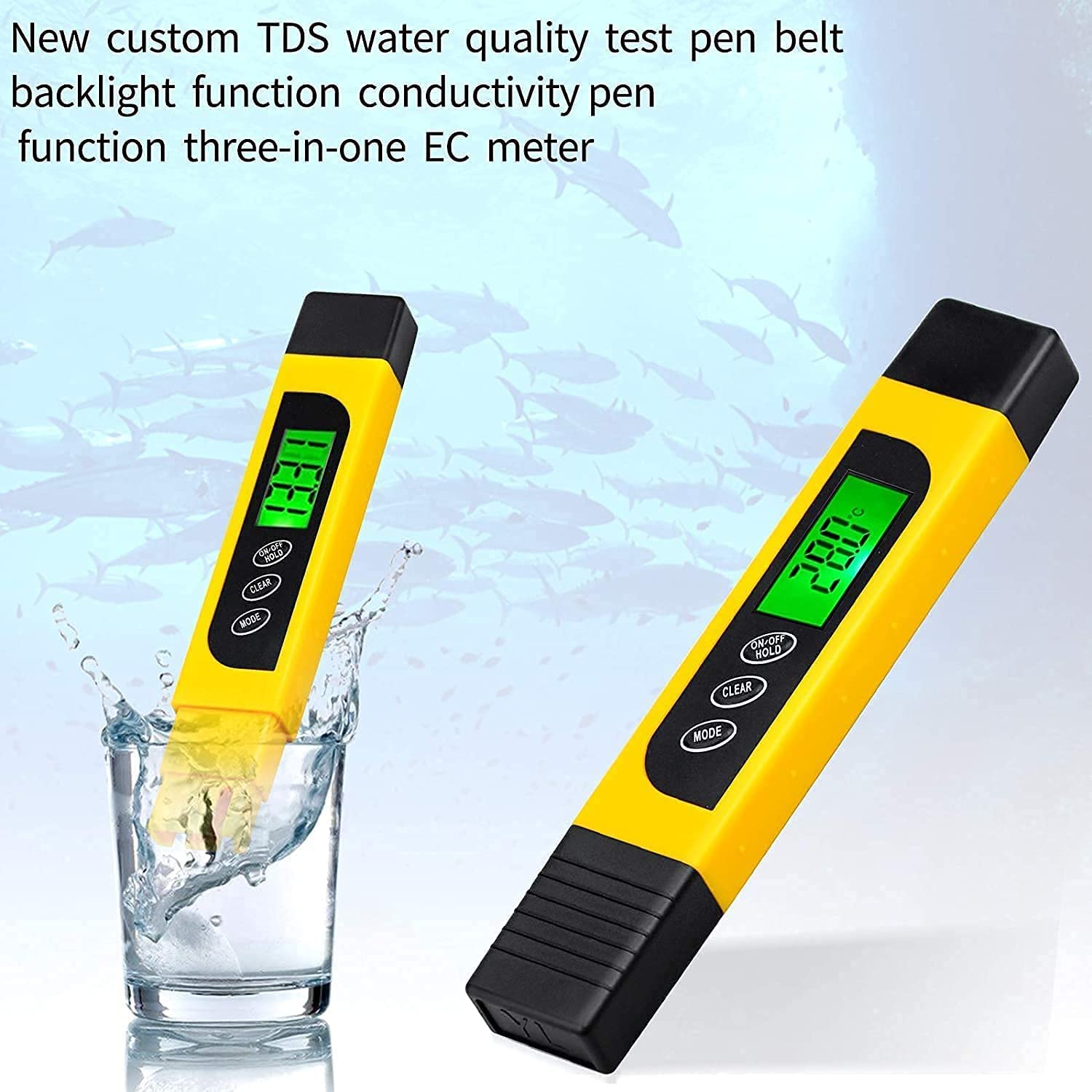 Medidor de prueba de calidad de agua precisa, calidad de agua portátil TDS EC & Medidor de pureza del medidor de temperatura TEMP PPM Termómetro de prueba Detector de calidad de agua práctica