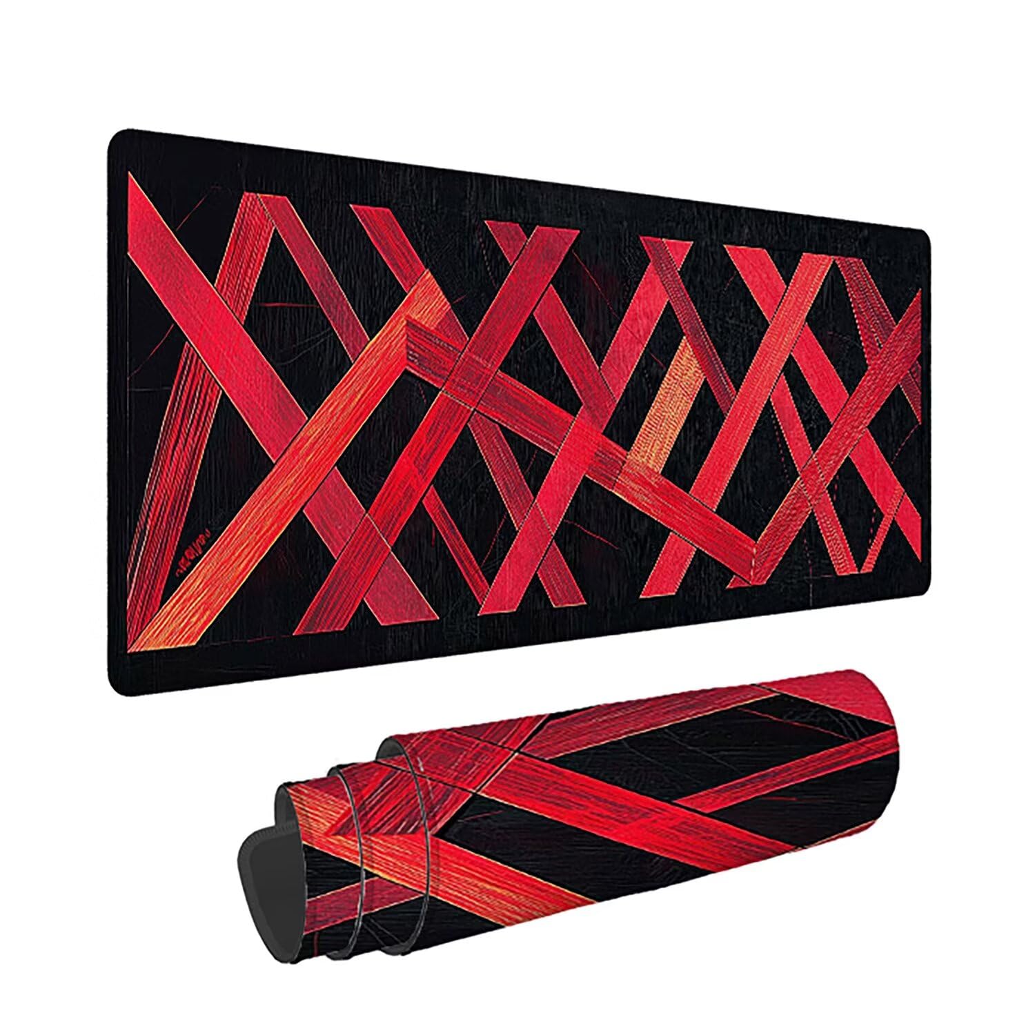 Duża gamingowa podkładka pod mysz, 1600 x 800 x 3 mm, nowoczesna, bardzo duża podkładka pod mysz na biurko z przeszytą krawędzią, antypoślizgowa, wodoodporna podkładka pod mysz, czarna, długa