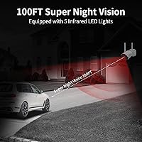 Vista 4 de 《130° Wide Angle & 2-Way Audio》Wireless Security Camera System Outdoor, WiFi Cameras Systems Video Surveillance DVR Kits