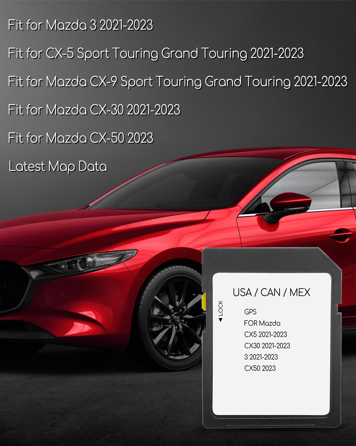 Amazon.com: Latest Navigation SD Card Fit for Mazda 3 CX-5 CX-9 CX-30 CX-50  2021 2022 2023 Update USA/CAN/MEX Map : Electronics