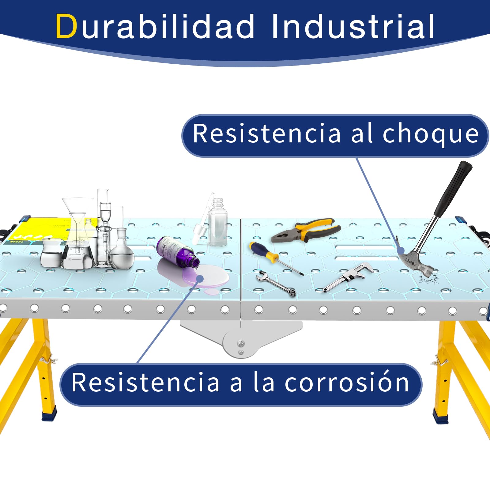 VKE Plataforma de Trabajo 120 × 36 × 90 CM de Chapa Galvanizada, 500 KG de Capacidad de Carga, Andamio Portátil, Escalera Andamio Plegable con 4 Ruedas Universales, Regulable en Altura