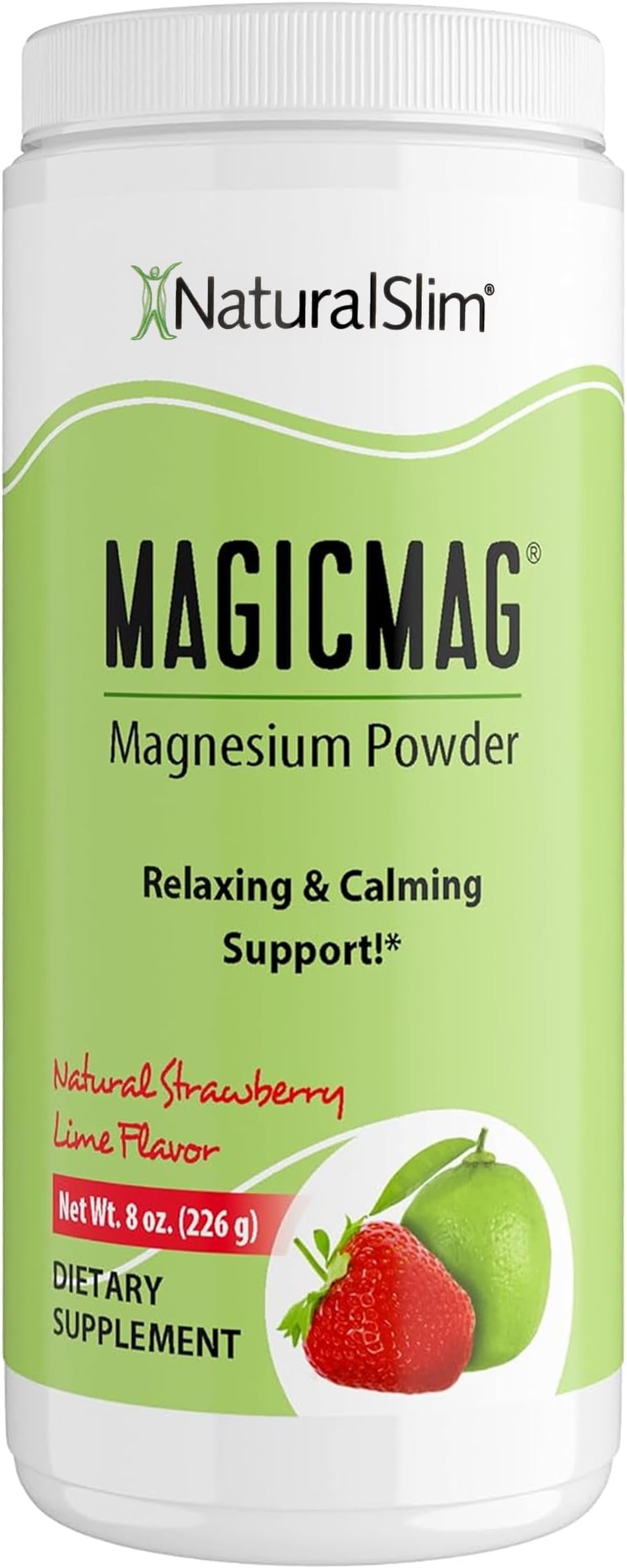 MagicMag Magnesium Citrate Powder Drink for Relaxation, Stress, Constipation, Better Rest & Digestive Health, Magnesium Supplement for Women and Men, Strawberry & Lime Flavored 8oz