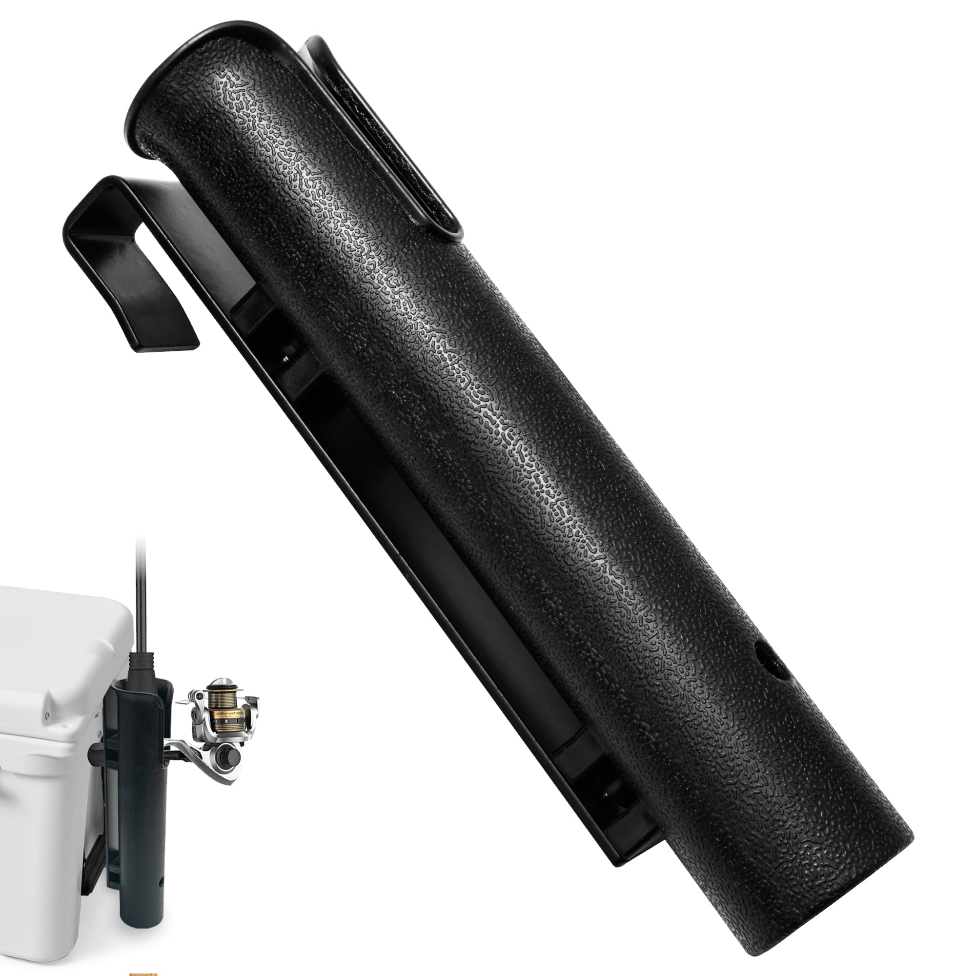 Omoojee Cooler Fishing Rod Holder, Wall Mounted Fishing Pole Holder, Fishing Rod Rack Compatible with YETI Coolers and for RTIC Coolers, Cooler Accessory, Black : Sports & Outdoors