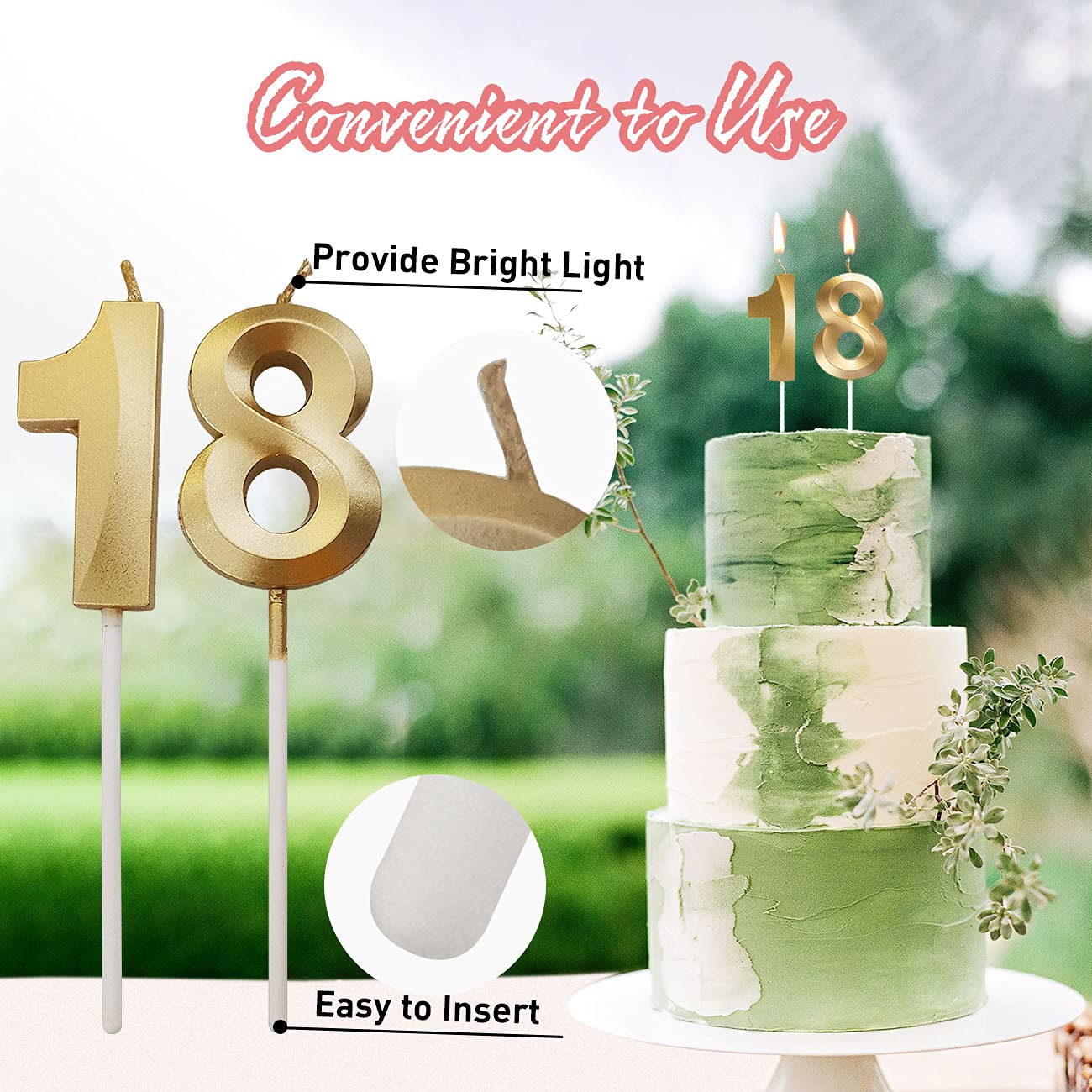 2 Pièces Bougies D'anniversaire, Bougie Numérique Bougies De