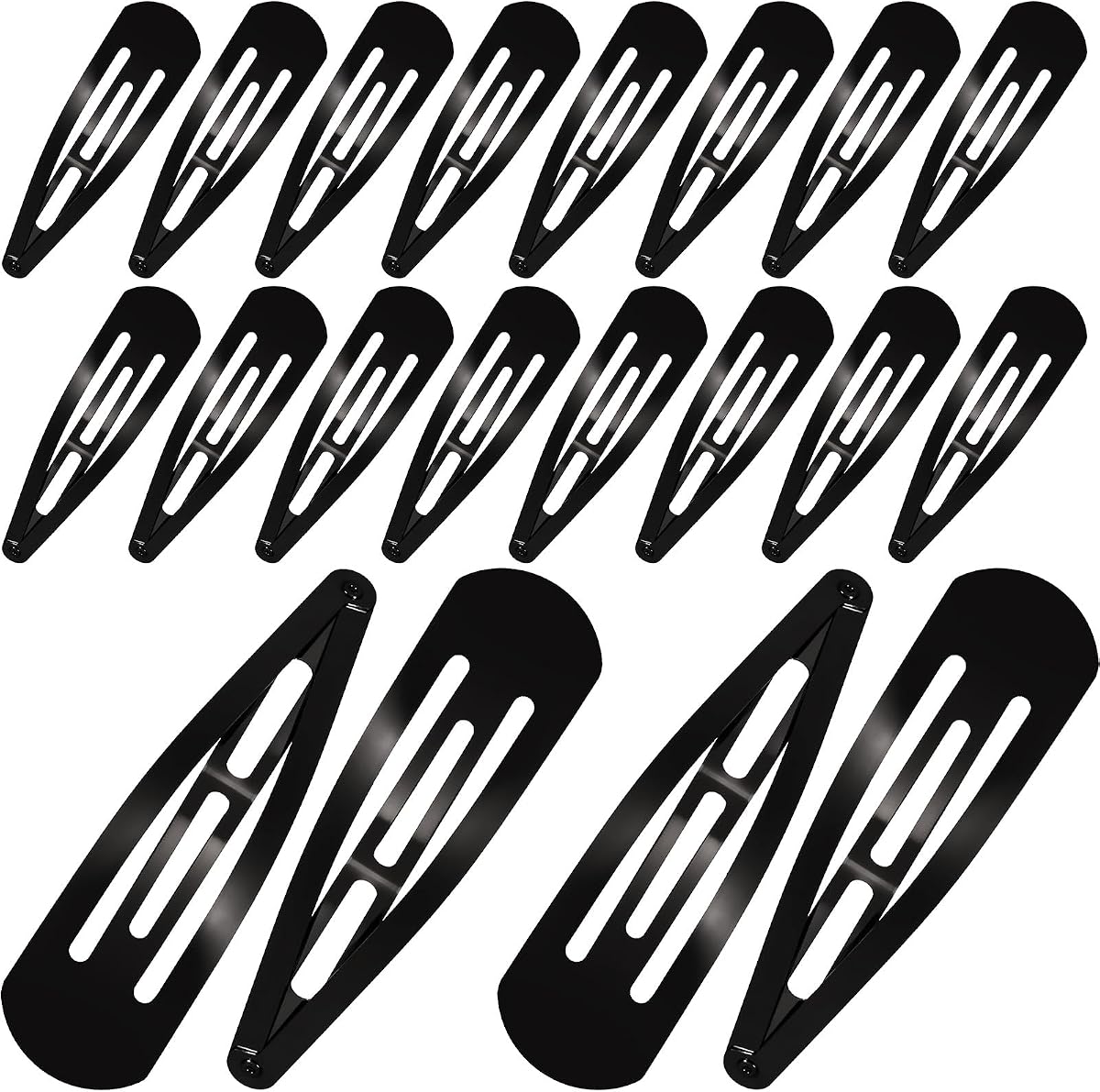 WILLBOND 30 pasadores grandes de metal, simples, negros | Pasadores antideslizantes para mujer, clips grandes de 3,1 pulgadas, sujeción segura para el cabello, accesorios de metal para el peinado diario