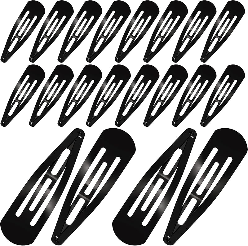 WILLBOND 30 pasadores grandes de metal, simples, negros | Pasadores antideslizantes para mujer, clips grandes de 3,1 pulgadas, sujeción segura para el cabello, accesorios de metal para el peinado diario