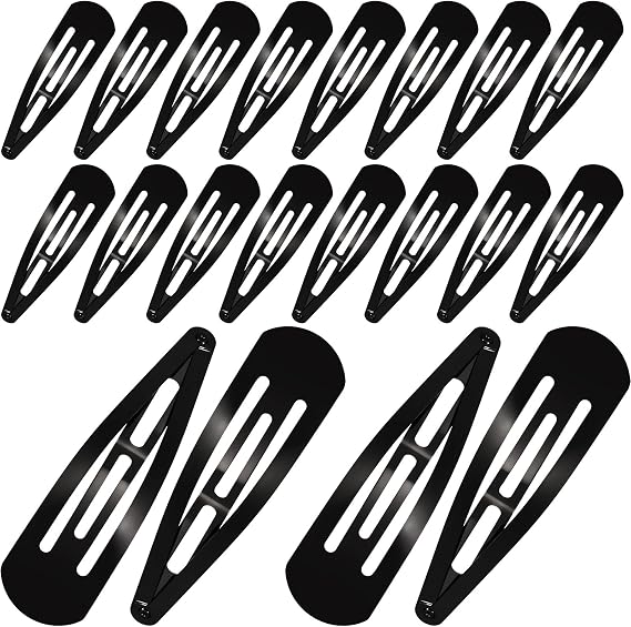 30 Pieces 3.1 Inch Large Metal Snap Hair Clips No Slip Hair Barrettes Girls Women Hair Accessories (Black)