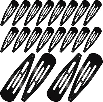 30 Pieces 3.1 Inch Large Metal Snap Hair Clips No Slip Hair Barrettes Girls Women Hair Accessories (Black)