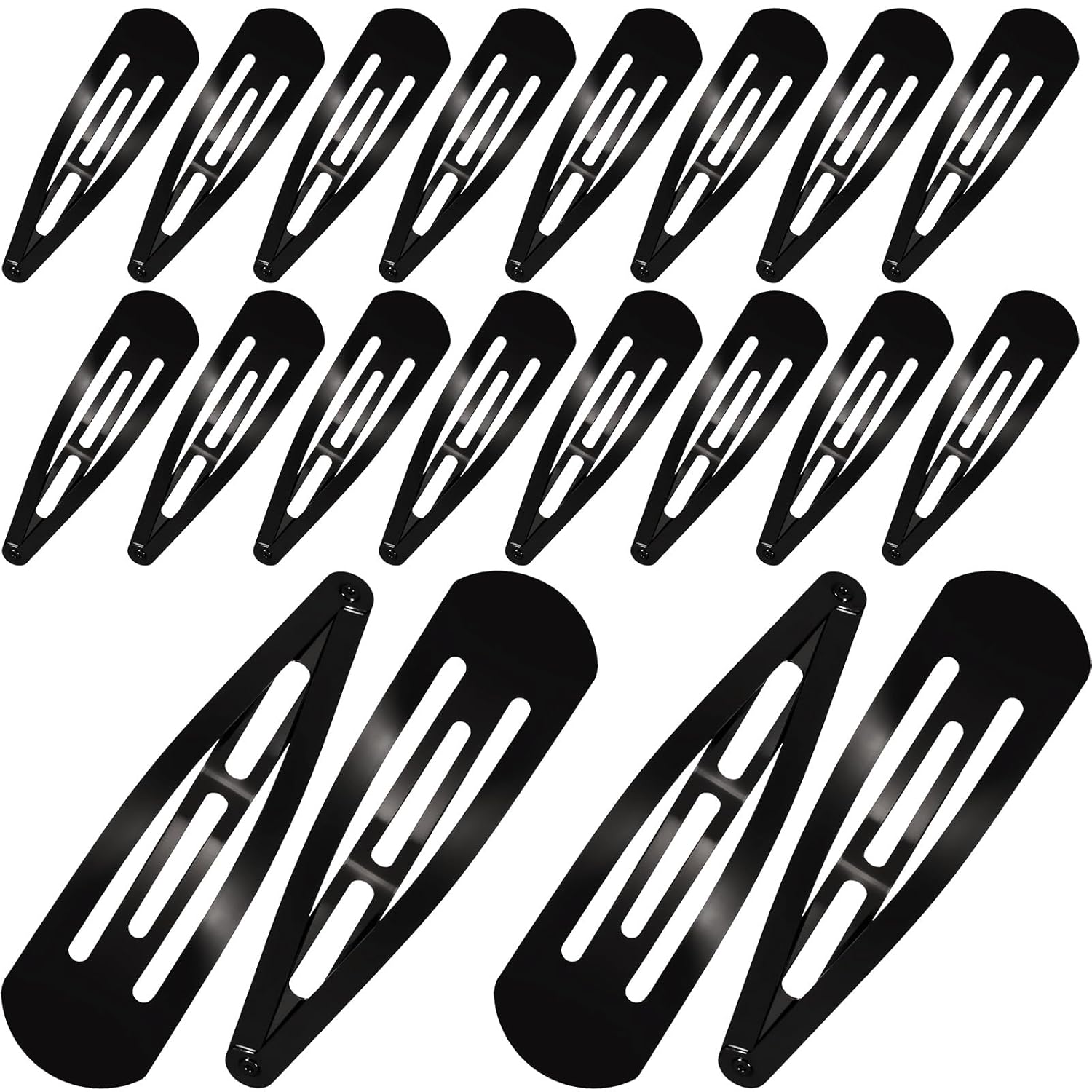 WILLBOND Metal Snap Hair Clips - Nonslip Black Barrettes