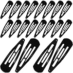 WILLBOND 30 Pieces 3.1 Inch Large Metal Snap Hair Clips Nonslip Barrettes Women Hair Accessories (Brown and Black)