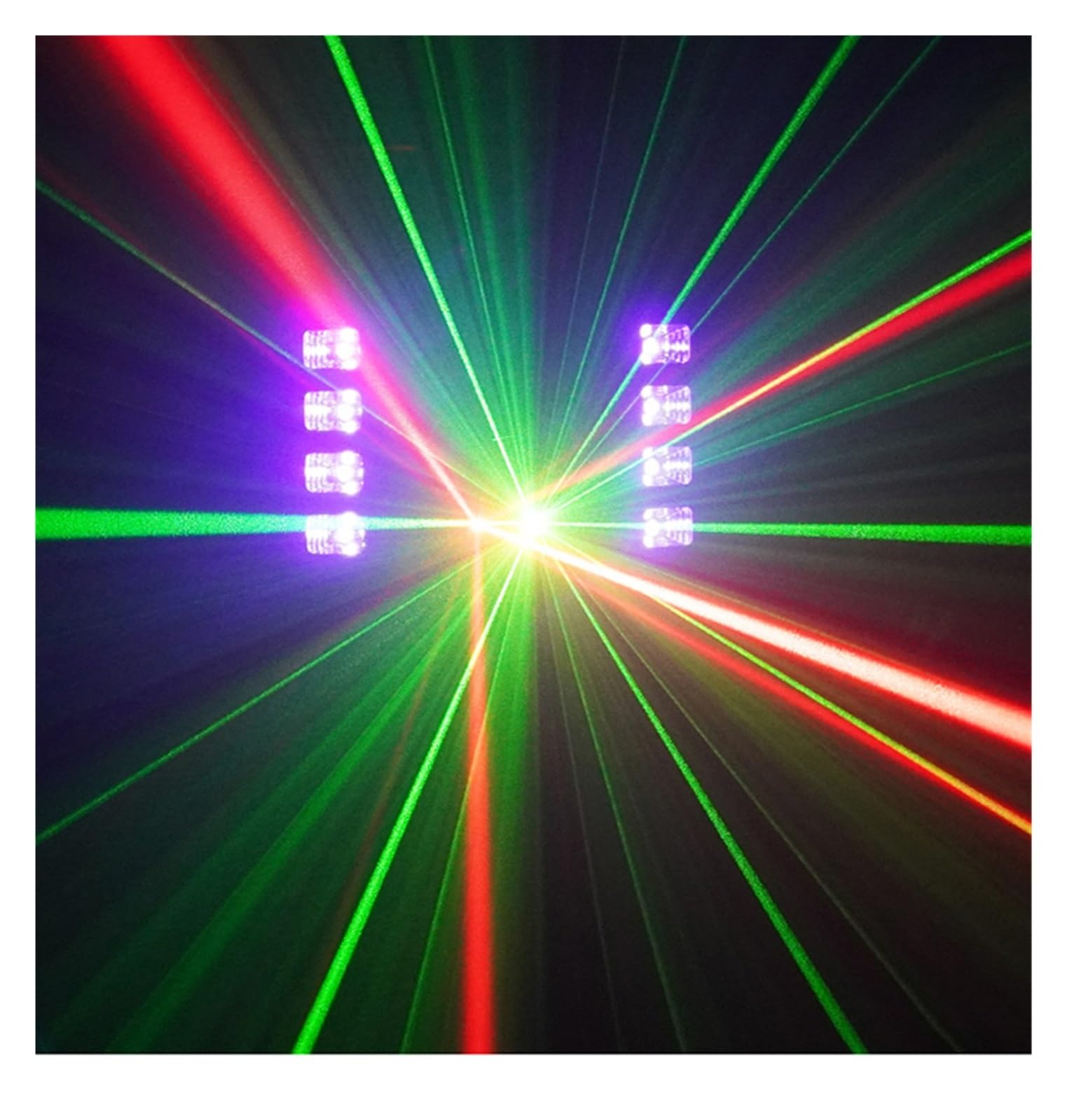 DJ Disco LED 4 w 1 efekt oświetlenia scenicznego pszczoła oko UV czarne światło stroboskopowe wesele impreza świąteczna lampa aktywowana dźwiękiem Na imprezy i do klubów(No Remote)