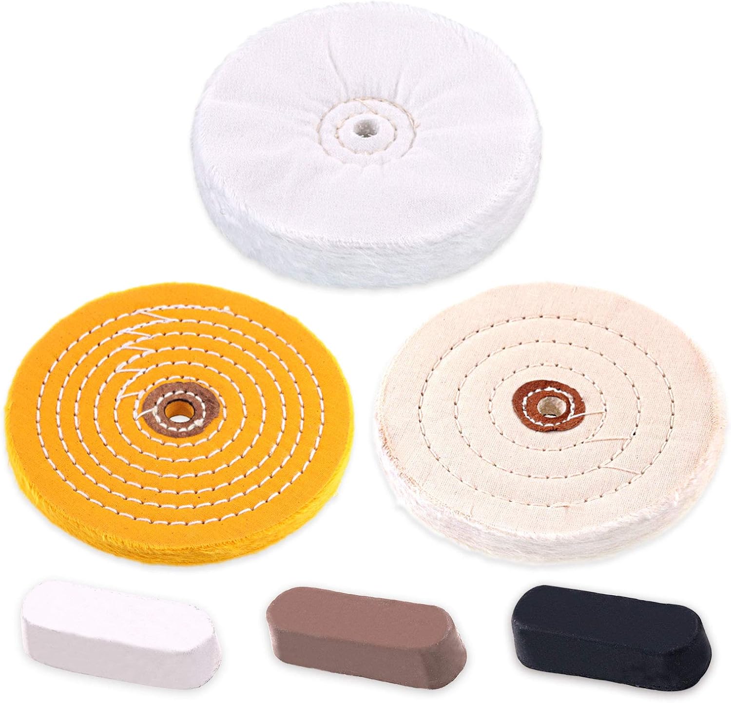 8 Inch Buffing Polishing Wheels For Bench Grinder With 2Colors Polishing Compounds
