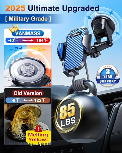 Miniatura 3 de VANMASS Phone Holders for Your Car 2026 Ultimate Phone Mount Military-Grade Windshield Dashboard VentNewest Best Strongest Cell Phone Car Mount for