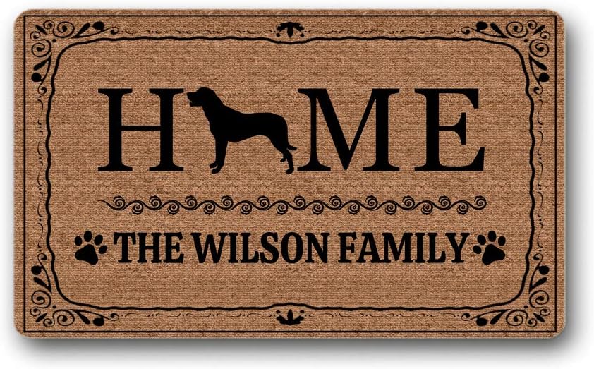 Personalized Custom Family Name French Bulldog Doormat Home Decorative Indoor Outdoor Entrance Floor Mat Rug for Entrance 15.7x23.6 inch